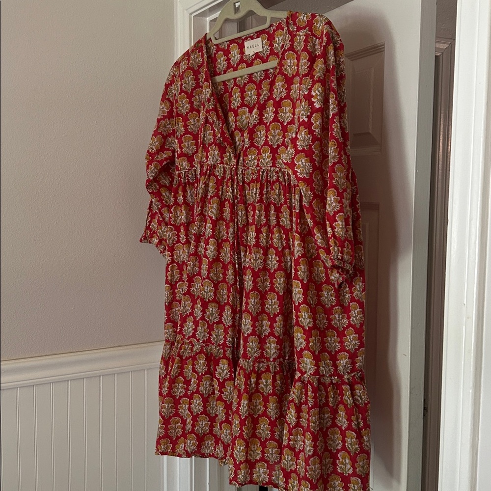 Maelu Mini Willow Dress - Red Marigolds